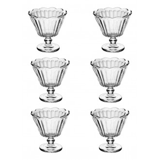 Conjunto Com 6 Taças De Sobremesa De Vidro Flor 150ml Transparente